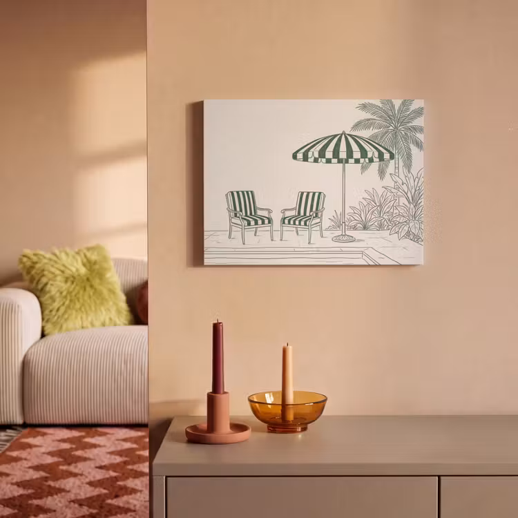 Akoestisch schilderij - Terras - Illustratie - Groen — 2
