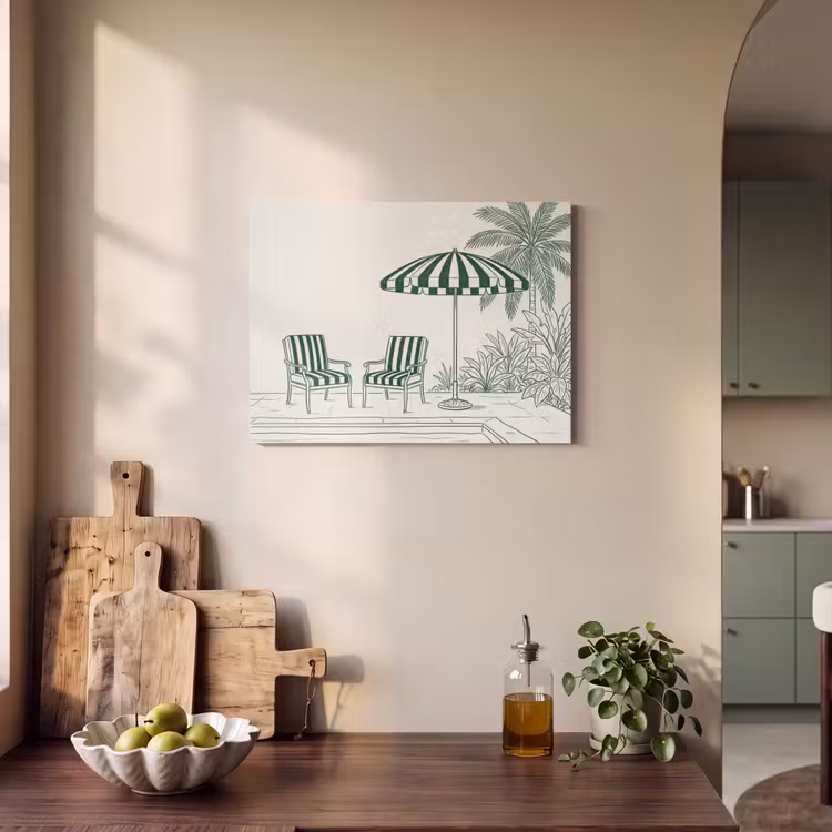 Akoestisch schilderij - Terras - Illustratie - Groen — 3