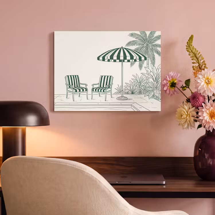 Akoestisch schilderij - Terras - Illustratie - Groen — 4