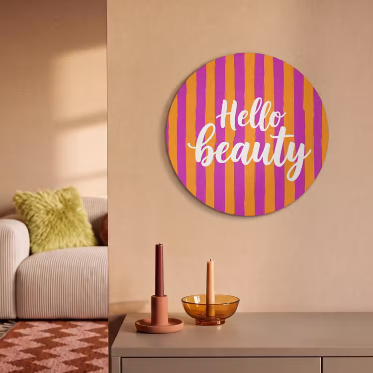 Akoestisch schilderij rond - Modern - Hello - Oranje — 3