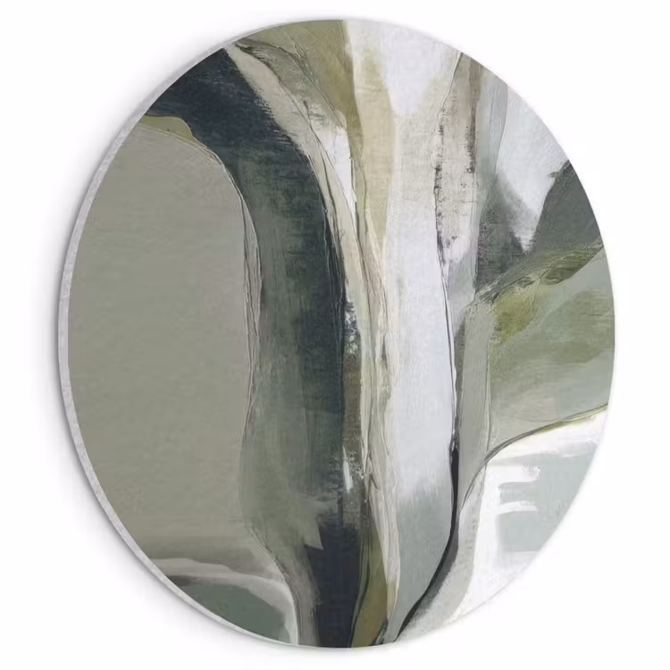 Akoestisch schilderij rond - Natuur - Abstract - Groen - Penseelstreken — 1