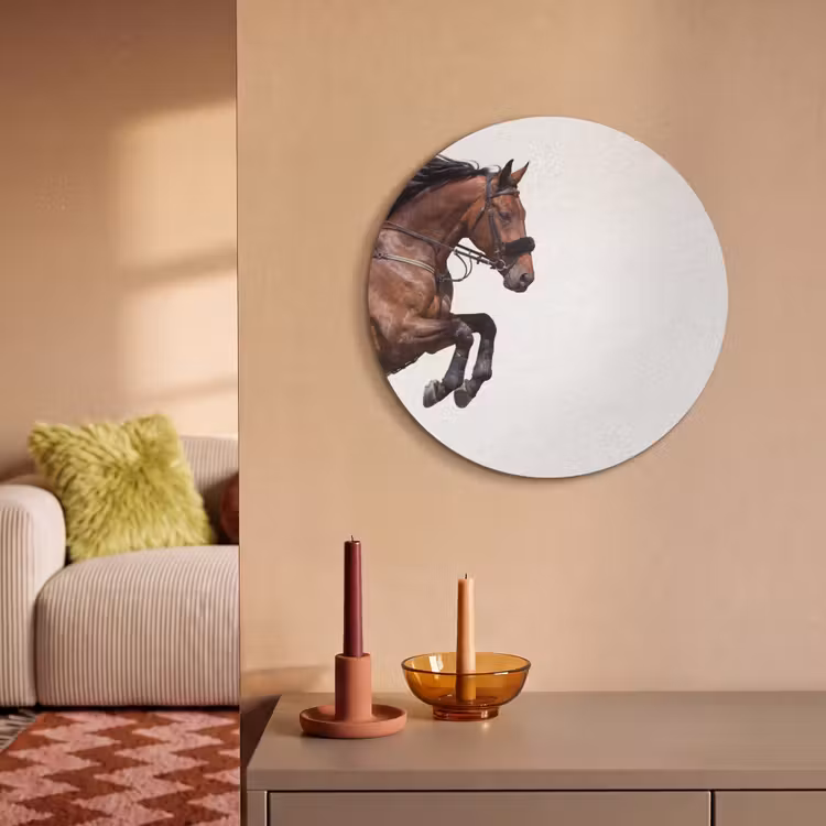 Akoestisch schilderij rond - Paard - Springen - Modern — 3