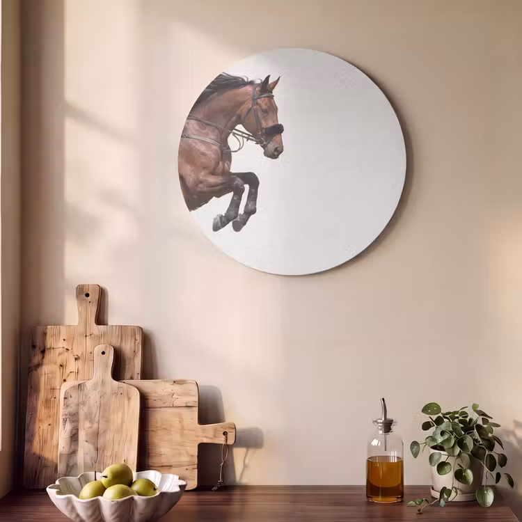 Akoestisch schilderij rond - Paard - Springen - Modern — 4