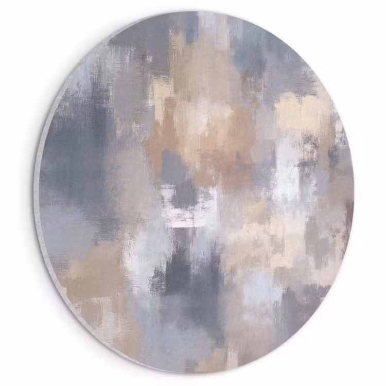 Akoestisch schilderij rond - Penseelstreken - Schilderij - Beige — 1