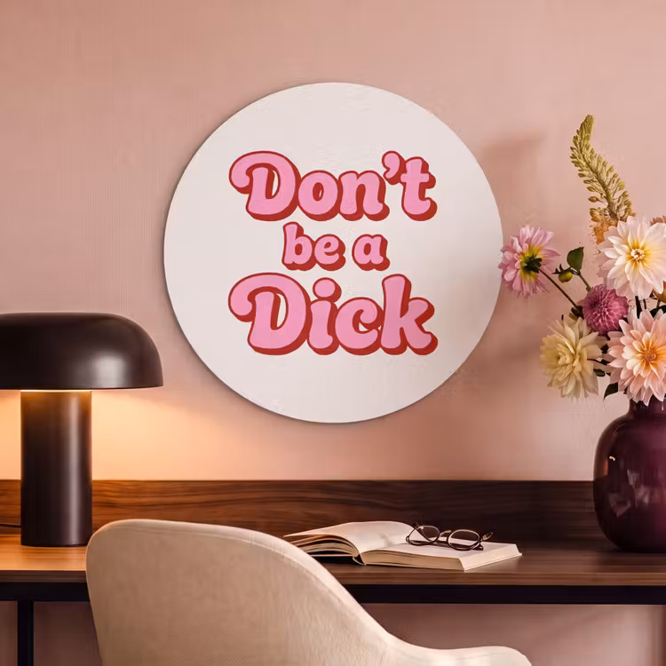Akoestisch schilderij rond - Tekst - Boodschap - Roze — 2