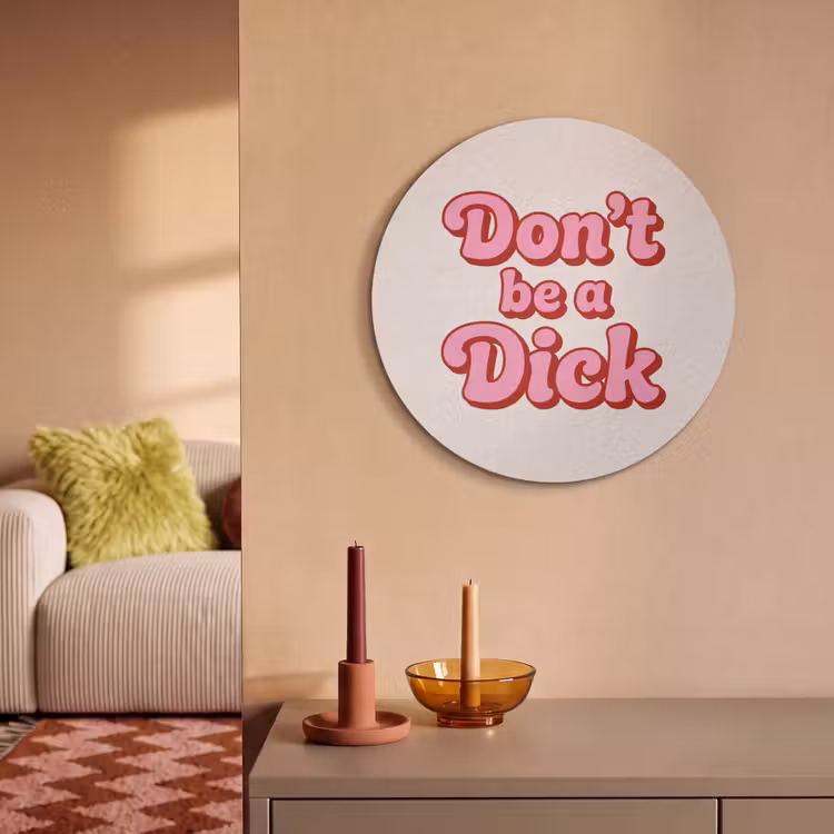 Akoestisch schilderij rond - Tekst - Boodschap - Roze — 3