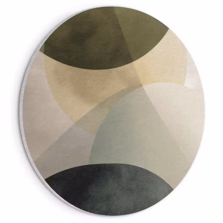 Akoestisch schilderij rond - Vlakken - Abstract - Beige - Cirkels — 1