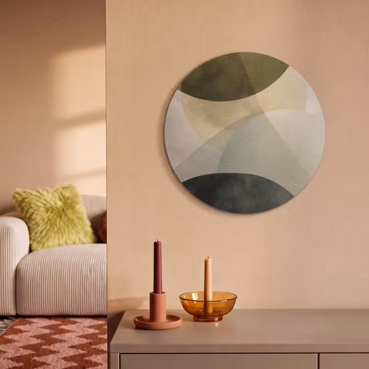 Akoestisch schilderij rond - Vlakken - Abstract - Beige - Cirkels — 3