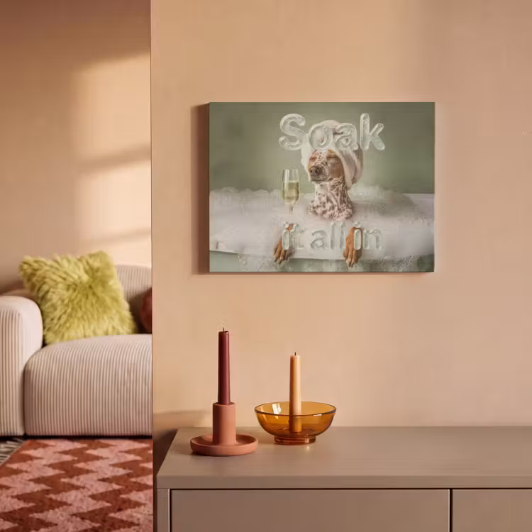Akoestisch schilderij - Soak it all in - Hond - Bad — 2