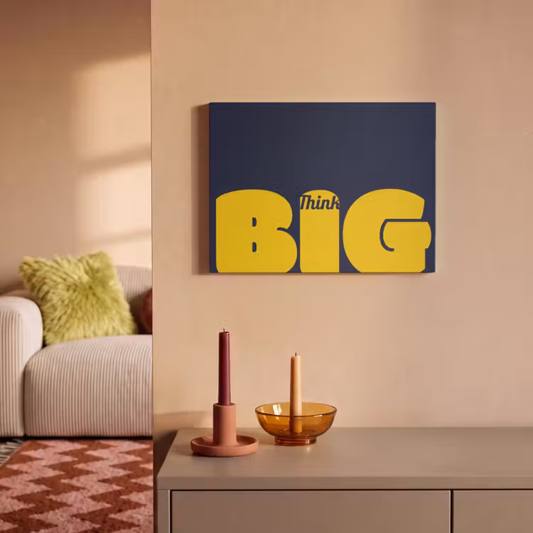 Akoestisch schilderij - Think big - Blauw - Geel — 2