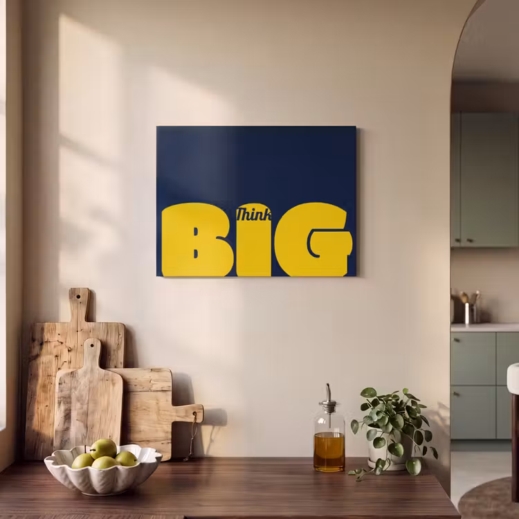 Akoestisch schilderij - Think big - Blauw - Geel — 3