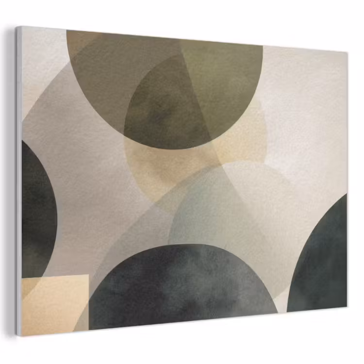 Akoestisch schilderij - Vlakken - Abstract - Beige - Cirkels — 1