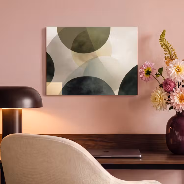 Akoestisch schilderij - Vlakken - Abstract - Beige - Cirkels — 4