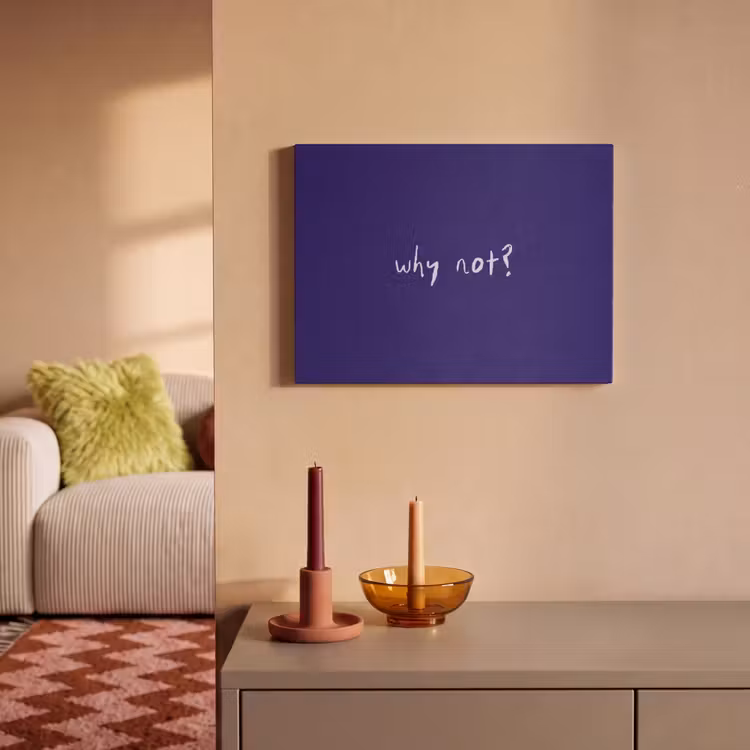 Akoestisch schilderij - Why not - Blauw - Handgeschreven — 2