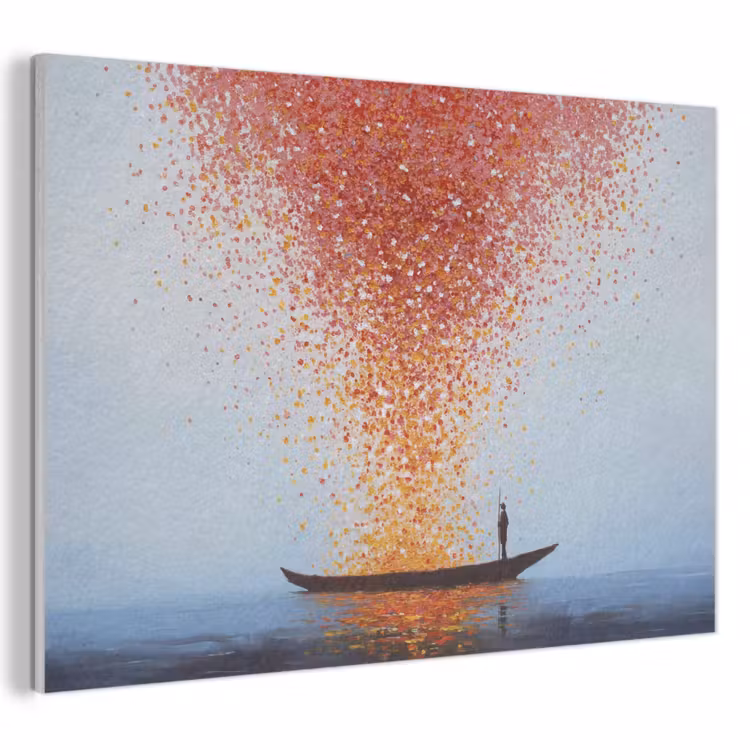 Akoestisch schilderij - Wolk - Confetti - Boot - Wateroppervlakte — 1