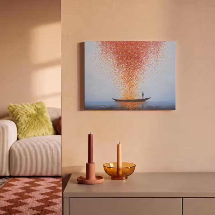 Akoestisch schilderij - Wolk - Confetti - Boot - Wateroppervlakte — 2