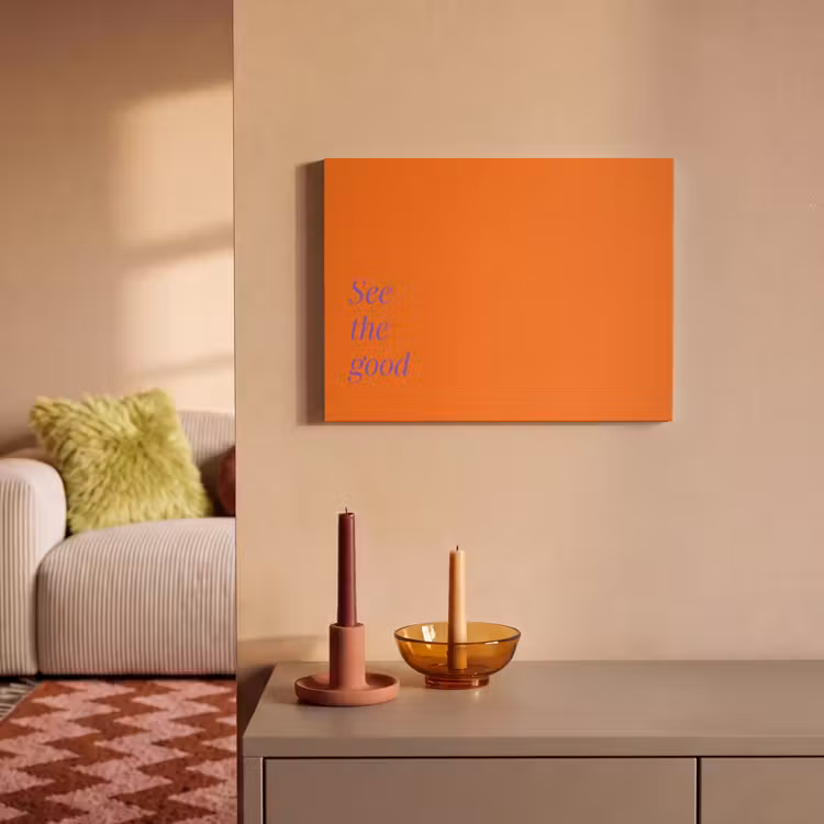 Akoestisch schilderij - See te good - Paars - Oranje — 2