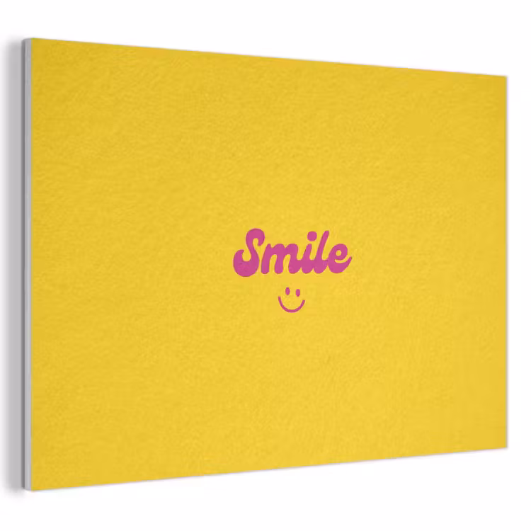 Akoestisch schilderij - Smile - Geel - Roze — 1