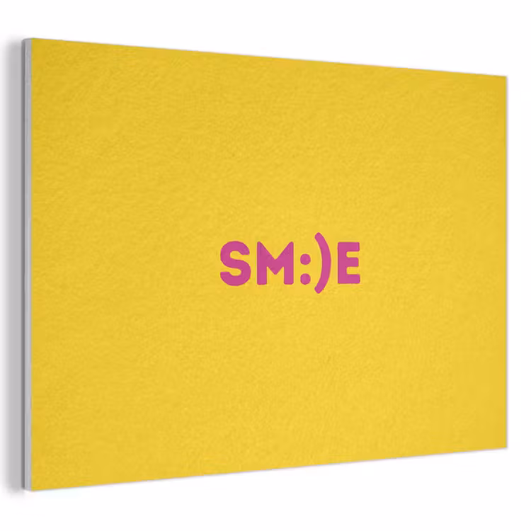 Akoestisch schilderij - Smile - Roze - Geel — 1