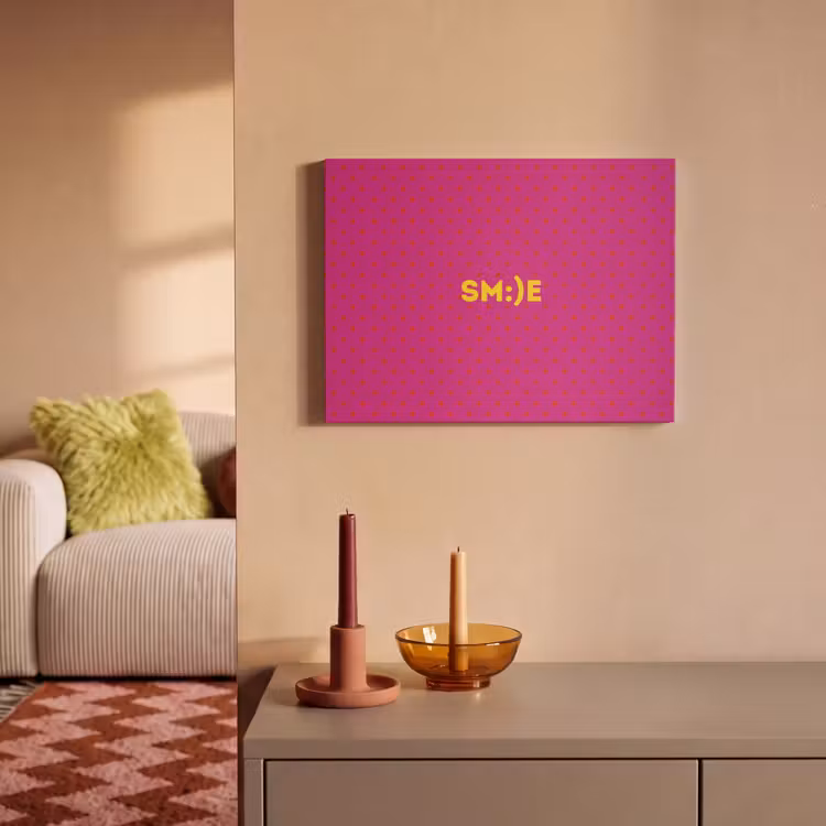 Akoestisch schilderij - Smile - Stippen - Roze — 2
