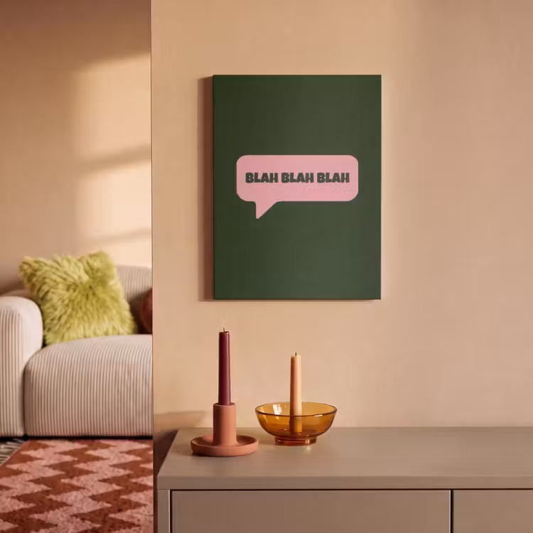 Akoestisch schilderij - Tekstwolk - BLAH BLAH BLAH - Roze — 2