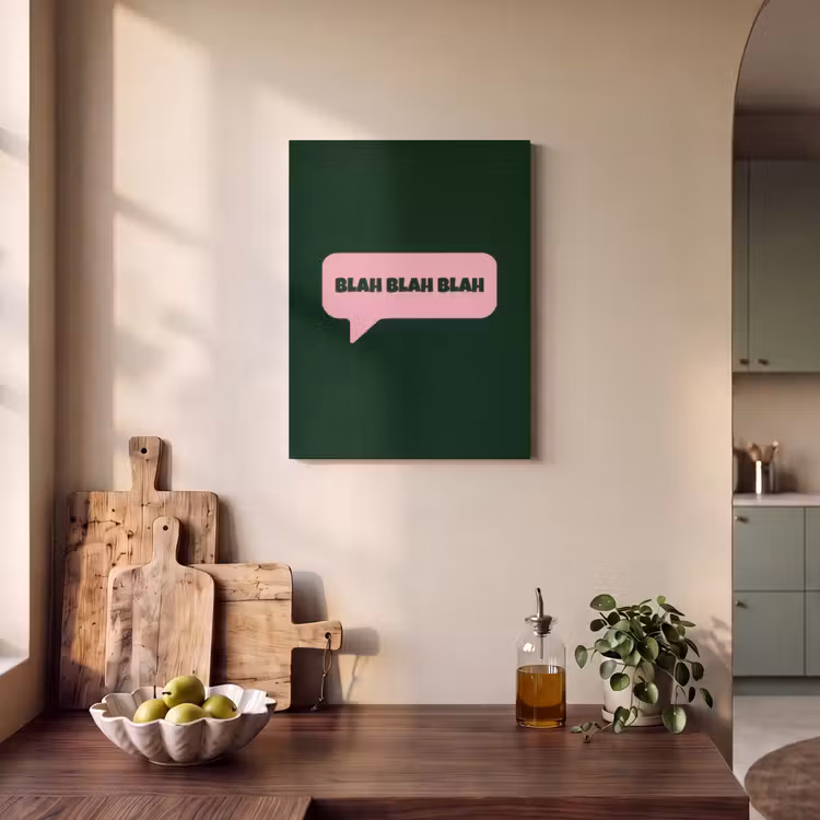 Akoestisch schilderij - Tekstwolk - BLAH BLAH BLAH - Roze — 3