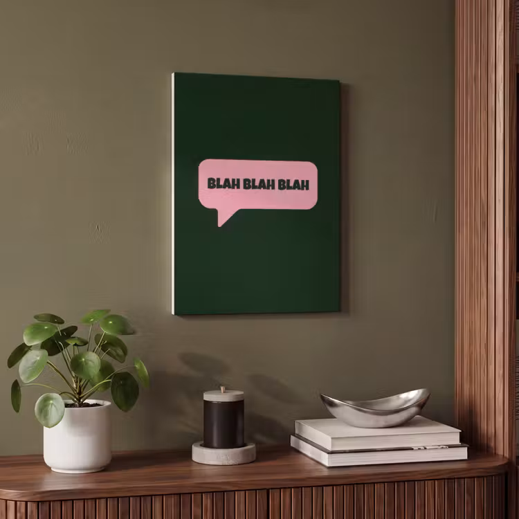 Akoestisch schilderij - Tekstwolk - BLAH BLAH BLAH - Roze — 4