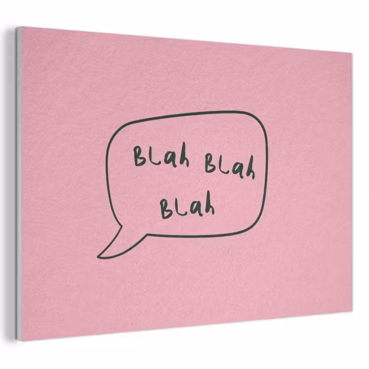 Akoestisch schilderij - Tekstwolkje - BLAH BLAH BLAH - Roze — 1