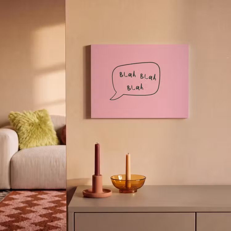 Akoestisch schilderij - Tekstwolkje - BLAH BLAH BLAH - Roze — 2