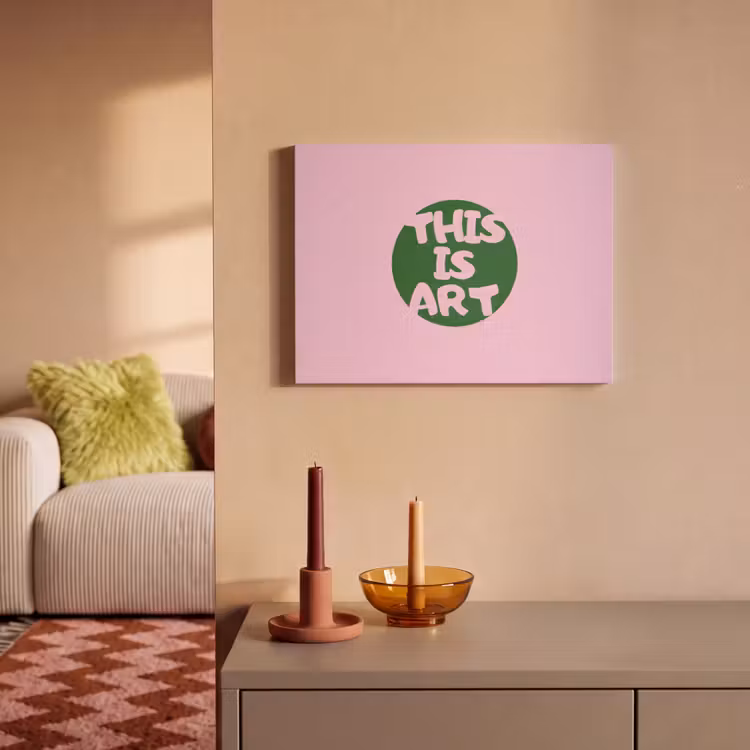Akoestisch schilderij - This is art - Tekst - Cirkel - Groen — 2