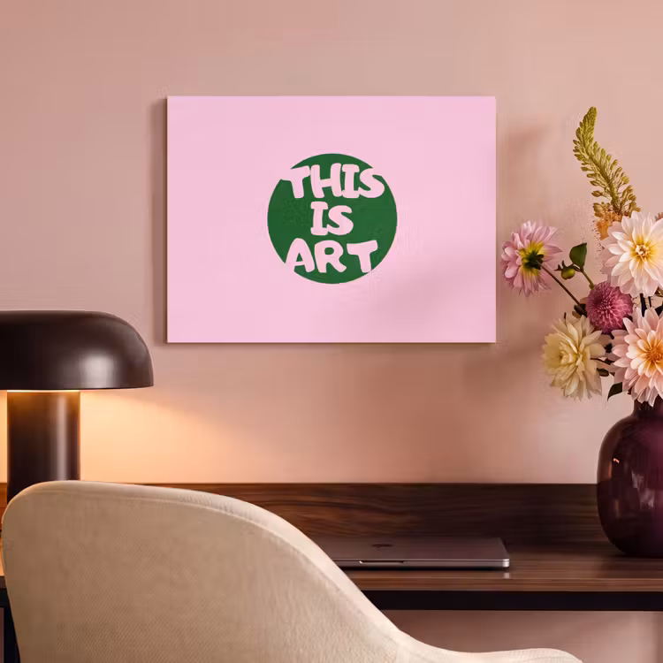 Akoestisch schilderij - This is art - Tekst - Cirkel - Groen — 4