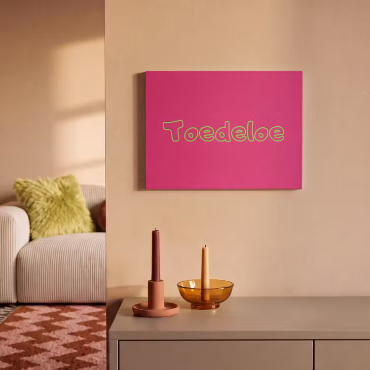 Akoestisch schilderij - Toedeloe - Groen - Roze — 2