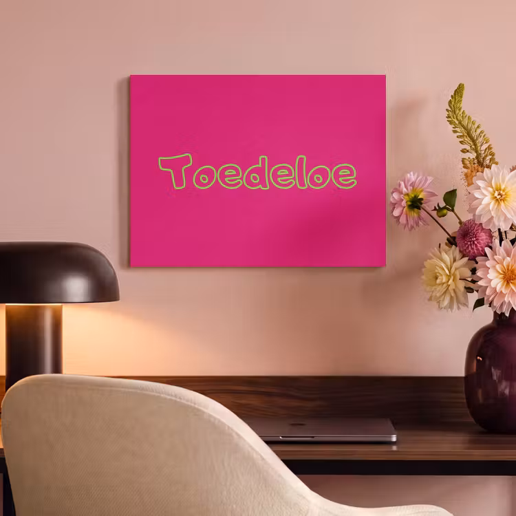 Akoestisch schilderij - Toedeloe - Groen - Roze — 4