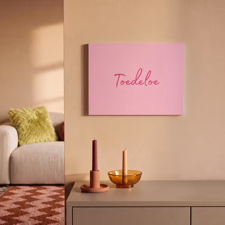 Akoestisch schilderij - Toedeloe - Roze - Minimalistisch — 2