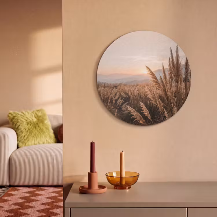 Akoestisch schilderij rond - Gras - Veld - Zon - Natuur — 3
