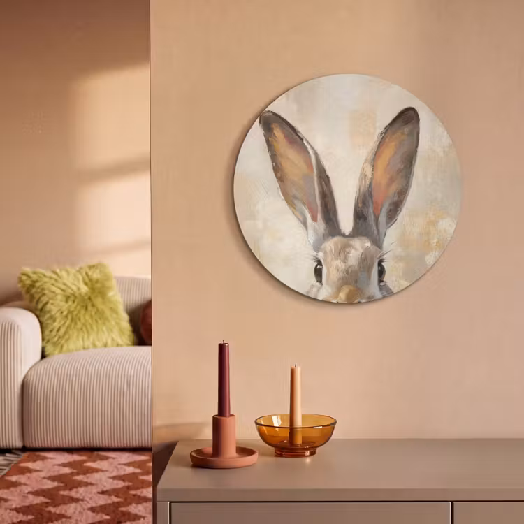 Akoestisch schilderij rond - Haas - Oren - Bruin — 3