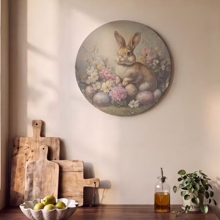 Akoestisch schilderij rond - Haas - Stilleven - Bloemen — 4