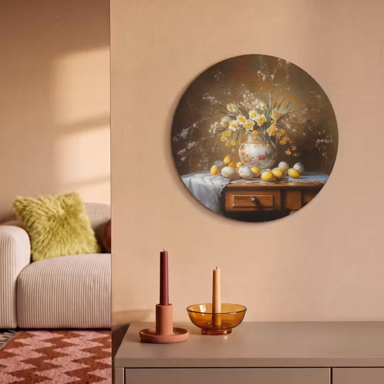 Akoestisch schilderij rond - Paaseieren - Stilleven - Vaas — 3