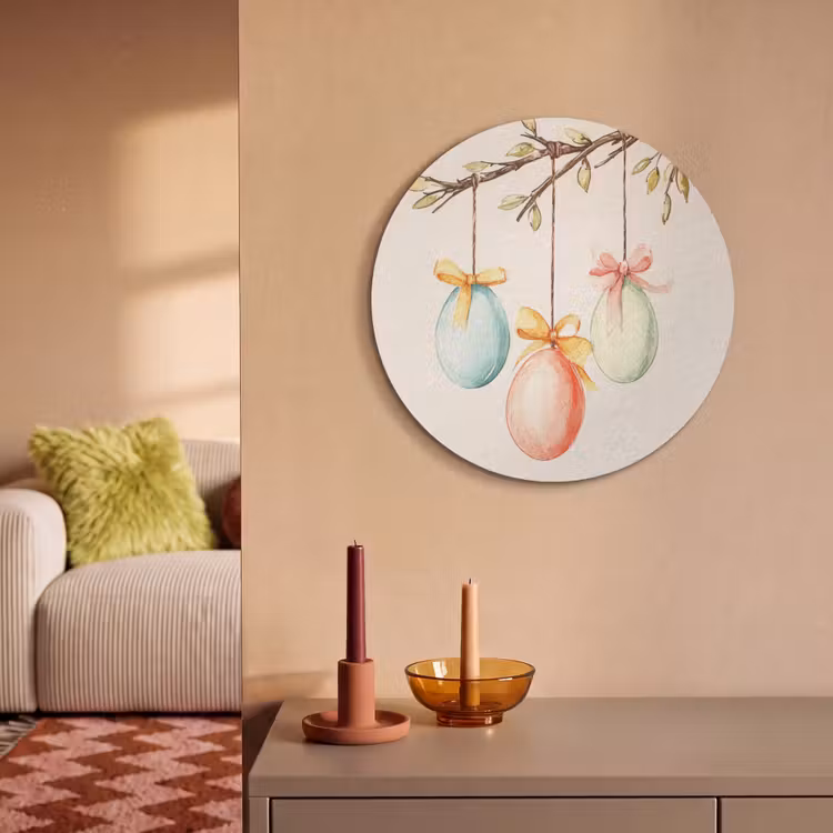 Akoestisch schilderij rond - Paastak - Strikje - Eieren — 3