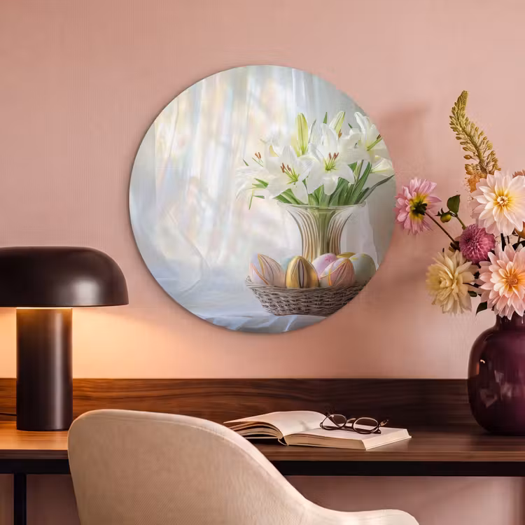 Akoestisch schilderij rond - Vaas - Eieren - Bloemen — 2