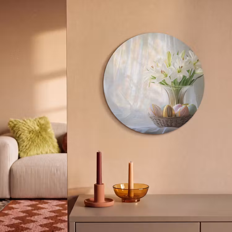 Akoestisch schilderij rond - Vaas - Eieren - Bloemen — 3