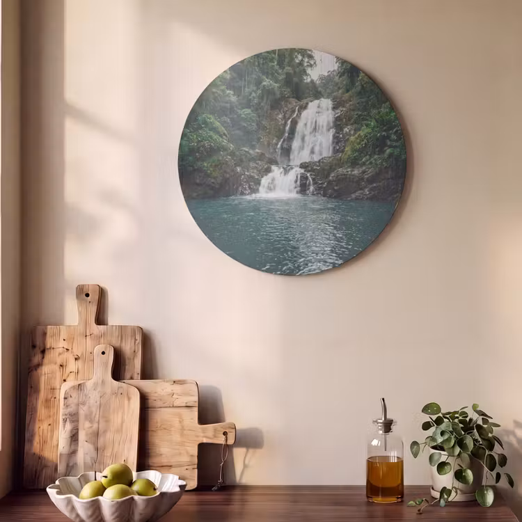Akoestisch schilderij rond - Waterfall - Forest - Nature - Greenkhgyguyg — 4