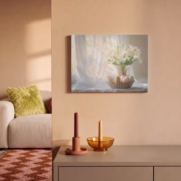 Akoestisch schilderij - Vaas - Eieren - Bloemen — 2