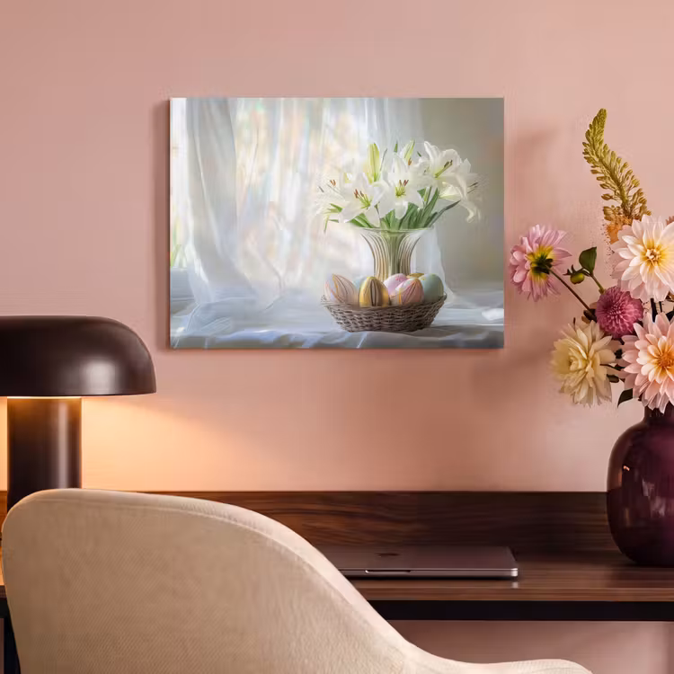 Akoestisch schilderij - Vaas - Eieren - Bloemen — 4