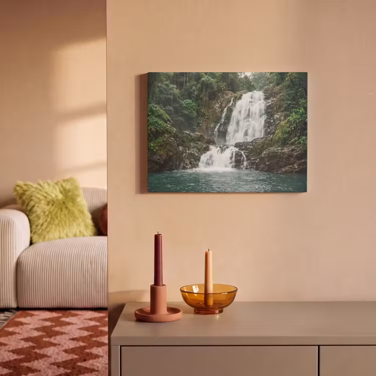 Akoestisch schilderij - Waterfall - Forest - Nature - Greenkhgyguyg — 2