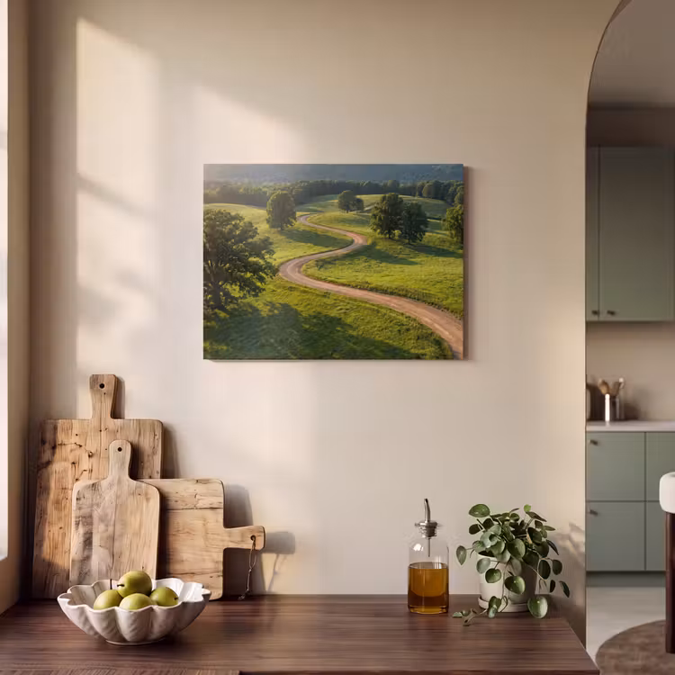 Akoestisch schilderij - Weg - Weide - Natuur - Groen — 3