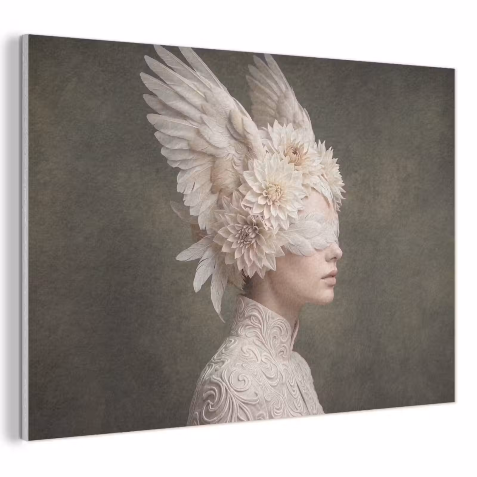 Akoestisch schilderij - Vleugels - Vrouw - Wit — 1