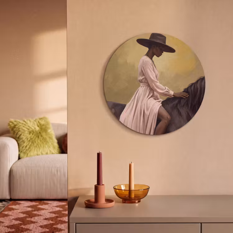 Akoestisch schilderij rond - Paard - Klassiek - Oker — 3