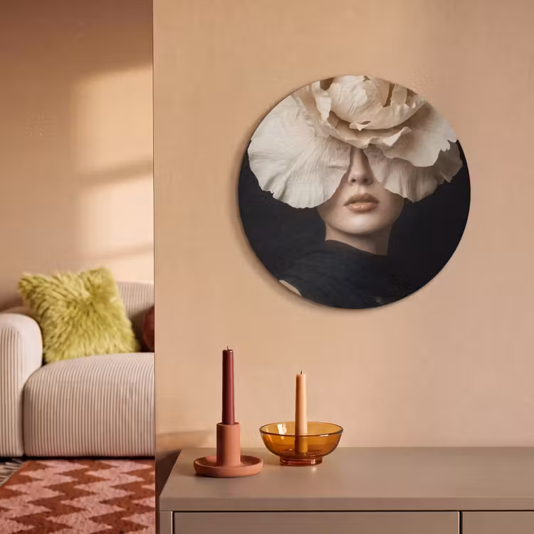Akoestisch schilderij rond - Roos - Tijdloos - Zwart — 3