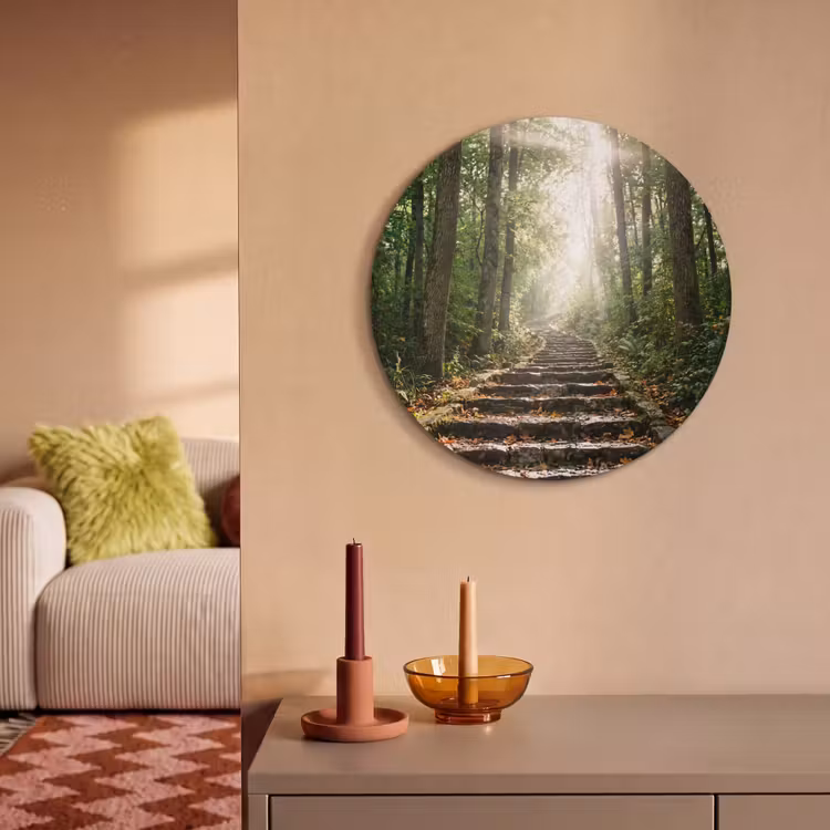 Akoestisch schilderij rond - Stenen - Trap - Bos - Natuur — 3
